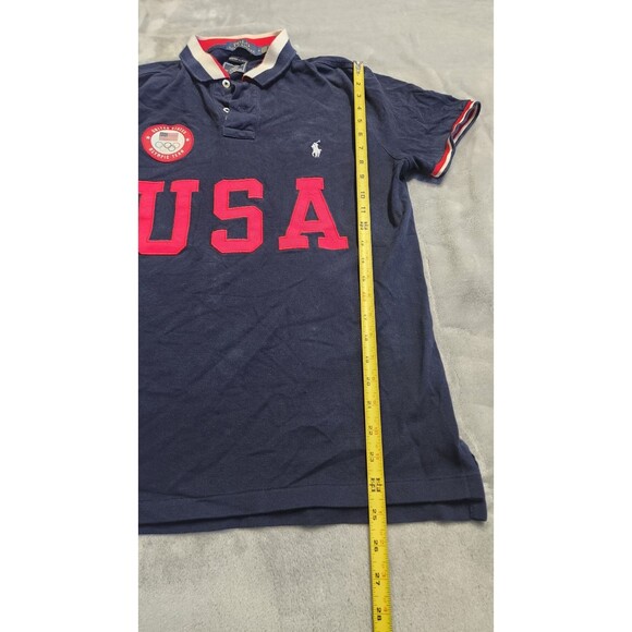POLO Ralph Lauren USA Olympic Team Custom Slim Fit Blue Shirt Men’s Size M - Picture 5 of 8